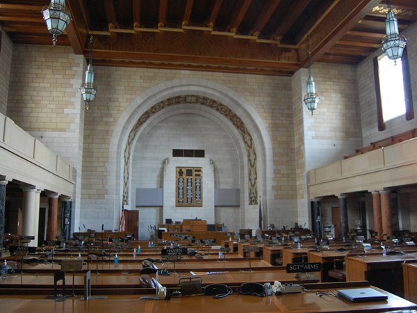  George W. Norris Chamber, West side, is home to the Nebraska Unicameral