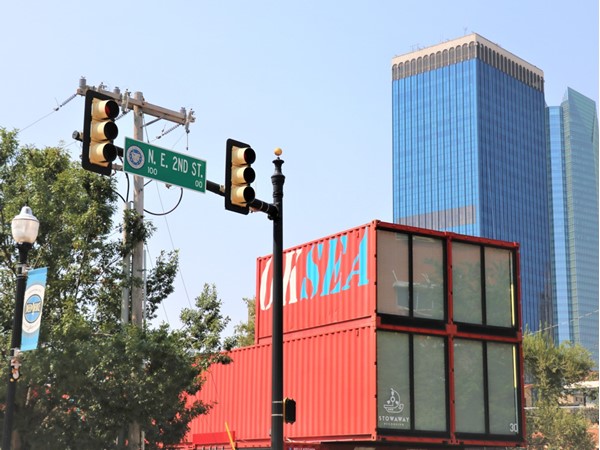Deep Deuce shipping containers located on NE 2nd have shopping and dining places  