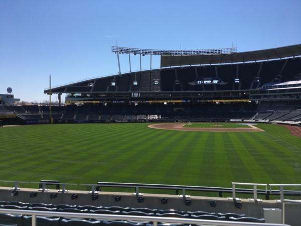 The field looks ready. A week before home opener at Kauffman Stadium 