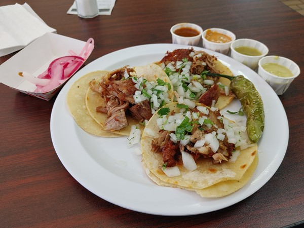 Carnitas Tacos from Taqueria Los 3 Tapatios