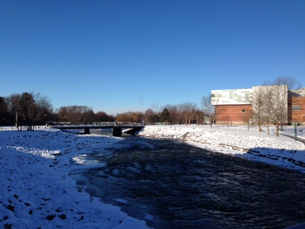 The Battle Creek and Kalamazoo Rivers merge near the Math & Science Center - Downtown Battle Creek