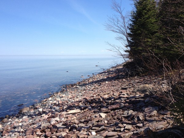 Cobblestone shoreline of pristine Lake Superior