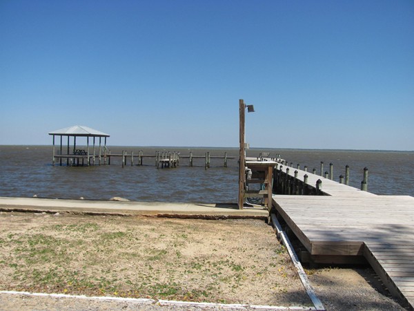 The Bay Gardens fishing pier is first come, first serve. The boat dock is overlooking Mobile Bay.