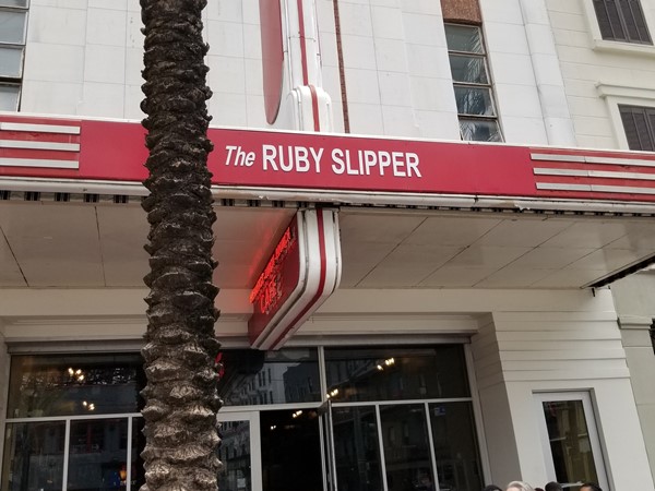 Ruby Slipper is great place to eat on Canal Street. It is only half a block from Saenger Theater