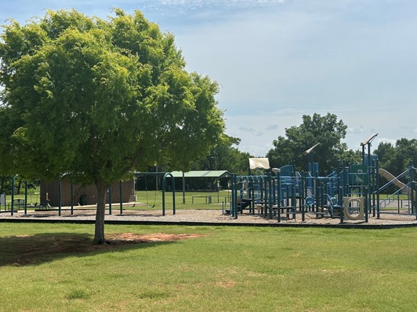Playground and pavilion at Buck Thomas Park