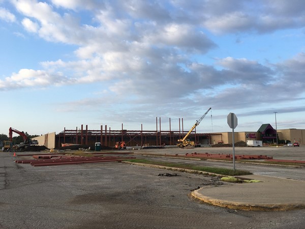 Construction is under way for Ashley Furniture at College Square Mall