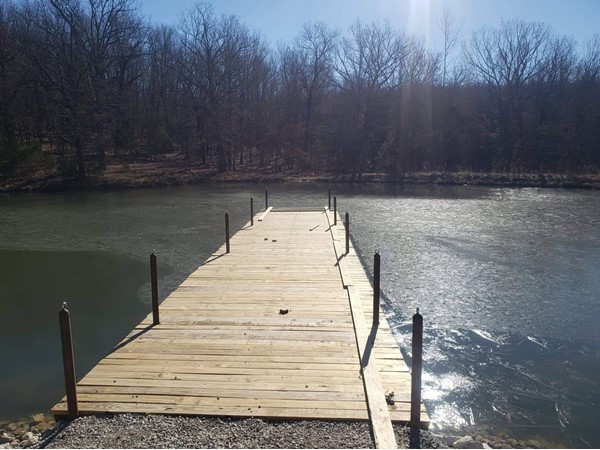 Private lake with a dock in the Missouri Ozarks! Doesn’t get any better than this.