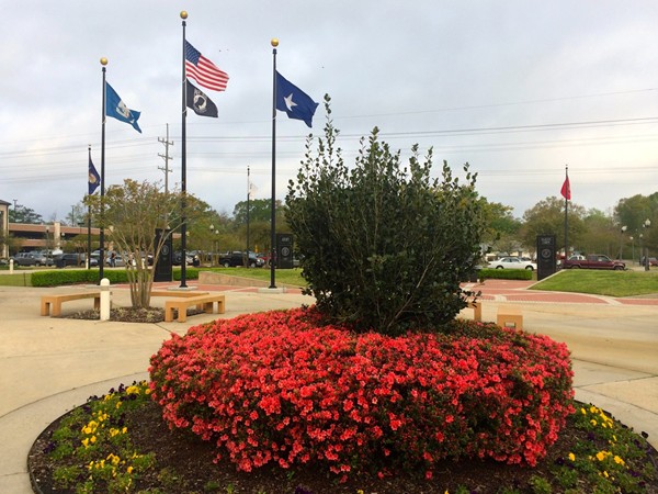 The beautiful plaza outside the St. Tammany Parish Justice Center in Covington