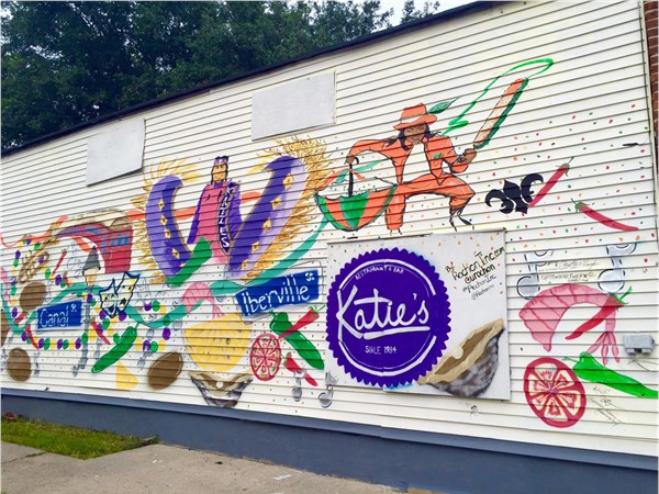 The mural across the street from local favorite, Katie's restaurant 