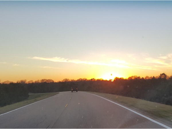 Sunset on the Natchez Trace, between Ridgeland and Clinton