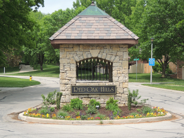 Entrance to Red Oak Hills Subdivision in Shawnee, KS.