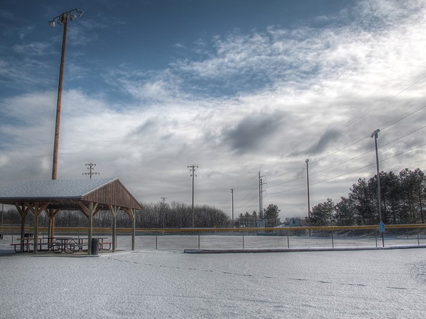 Awaiting warmer weather...at the baseball fields in Fort Calhoun