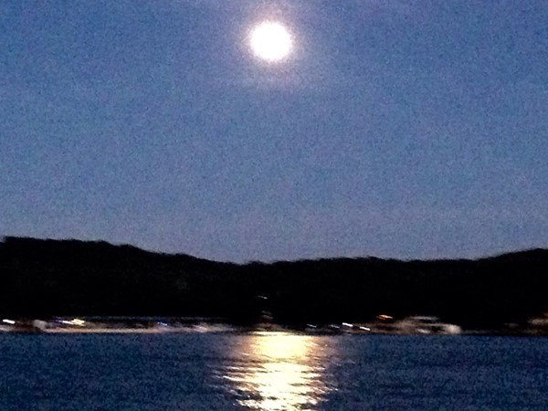 Beautiful moon on the lake