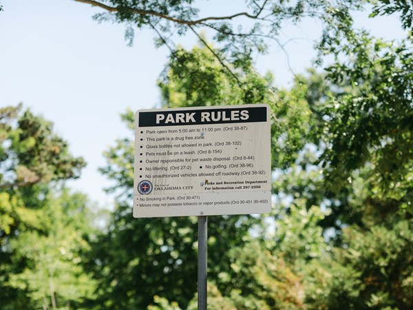 The park rules at Crown Heights Park