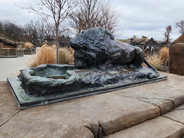 Lion statue at the Topeka Zoo