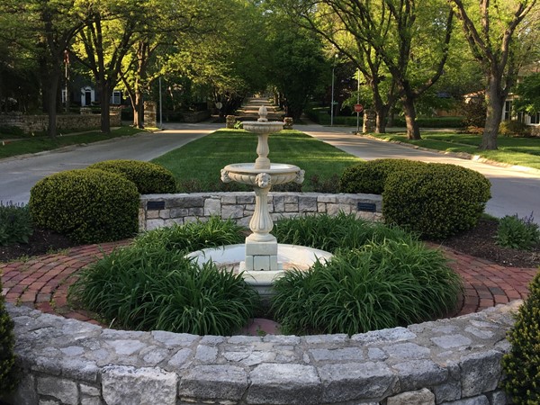 Fountains like this one at Belleview and 60th Terrace add to the charm of our Midwestern Shangri-La