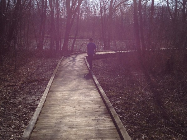 Enjoying the trails and boardwalk along the Flint River at Flushing Township Park. 