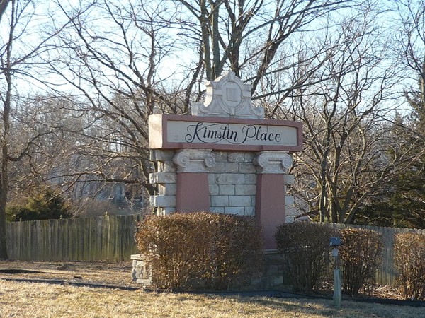The sign at the entrance to Kimstin Place Subdivision 