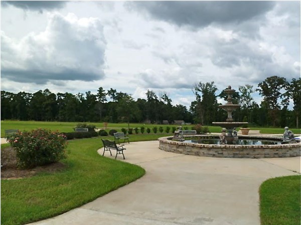 The beautiful fountain in the park at Legacy subdivision 