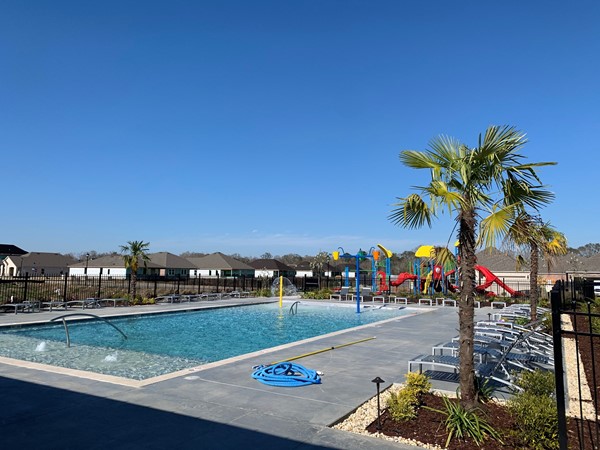 The Bellacosa swimming pool and playground is ready for summer