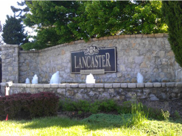 Entrance to Lancaster subdivision in Overland Park, KS.