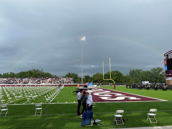 Edmond Memorial Graduation Class of 2021 under the rainbow