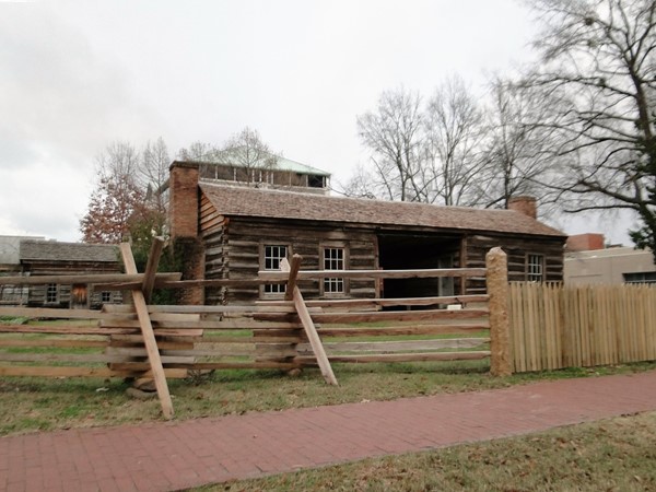 The Plum Bayou Log House Exhibit (c. mid-1800's) at the Historic Arkansas Museum