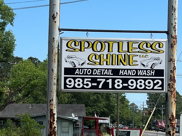 Spotless Shine has a great auto detail and hand wash