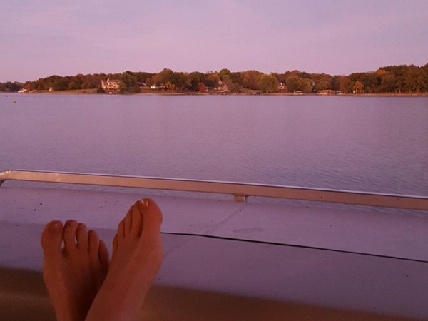 Dreamy pink fall sky over Lake Viking. So long boating season 2015, see you in April
