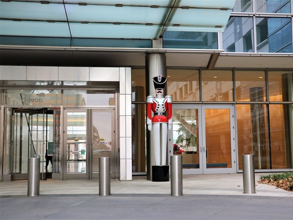 Devon building in Downtown OKC has some cool nutcrackers out front! Makes a great photo prop 