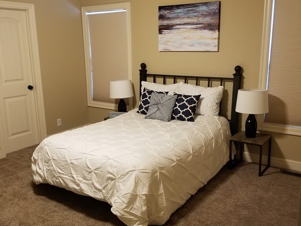 A staged bedroom in Brooks Farms, courtesy of Staging Dreams