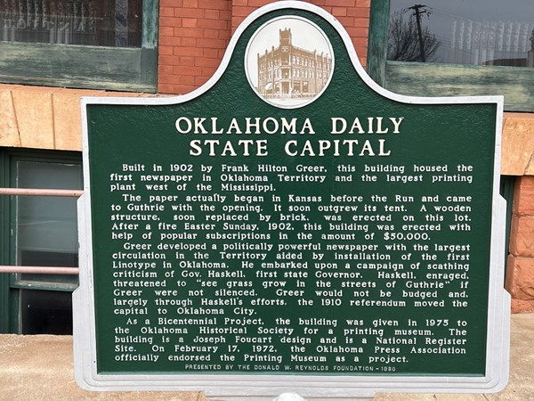 More information on the historical Oklahoma Daily Building built in 1902