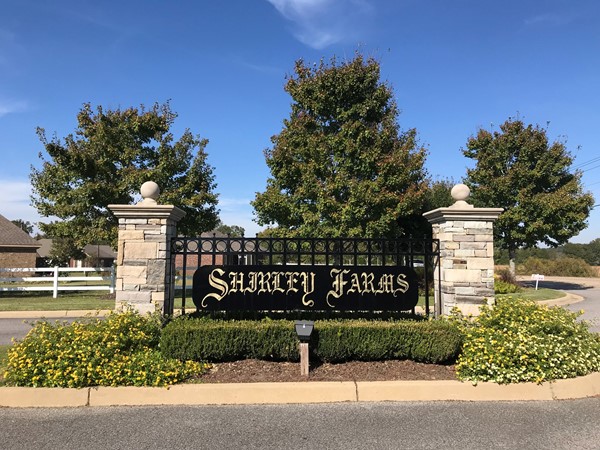 Entrance to the beautiful Shirley Farms Subdivision 