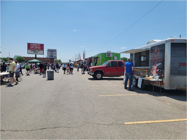 The food trucks are lined up and ready for business! Flinthills Mall Food Truck Rally