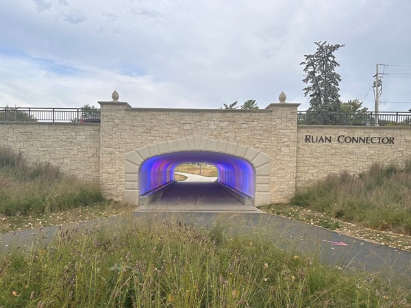 The Ruan Connector Tunnel connects Gray's Lake Park to Waterworks Park