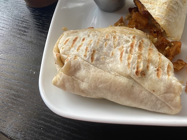 Jitters coffee and breakfast burrito 