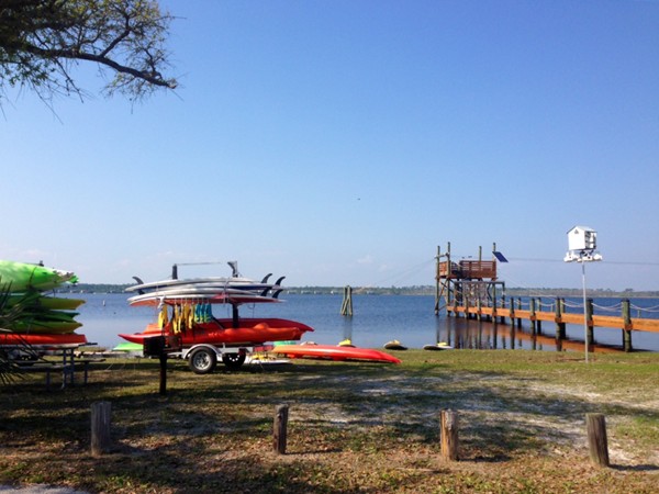 Paddle board and canoe rentals at The Gulf Adventure Center in Gulf Shores