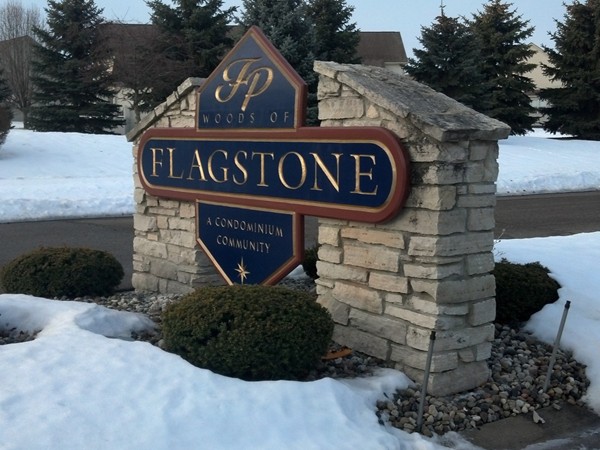 Entrance to Flushing Woods of Flagstone Condo Community