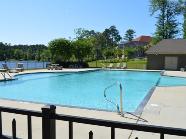The large swimming pool overlooking the lake and adjoining the club house in Stillwater 