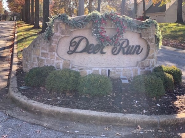 Beautiful Deer Run Subdivision entrance
