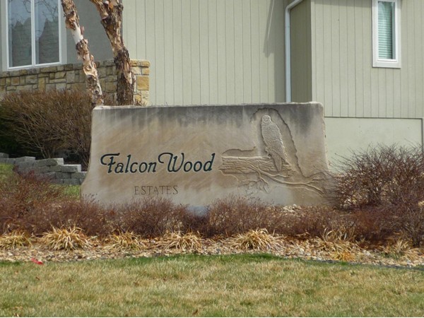 The sign at the entrance to Falcon Wood Estates