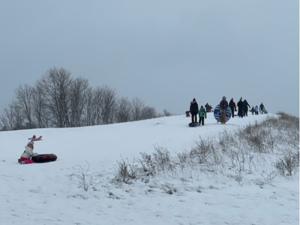 Perfect day to hit the sledding hill at Bicentennial Park