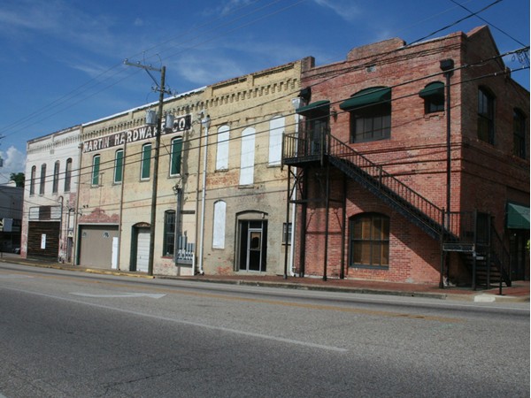 Old buildings in downtown Wetumpka are home to many businesses