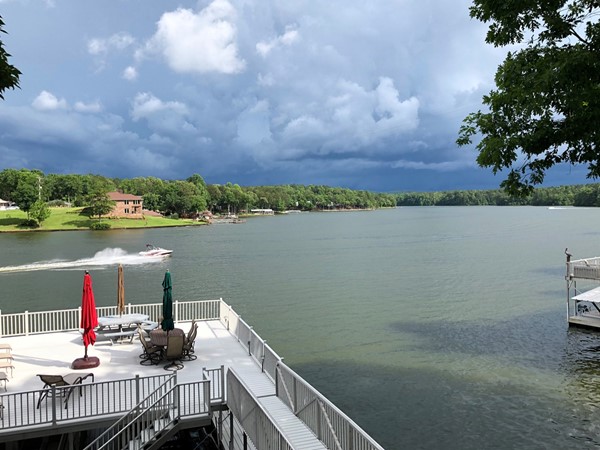 Stormy sky on Lake Wedowee doesn't stop the fun!  Come visit and see the lake year round