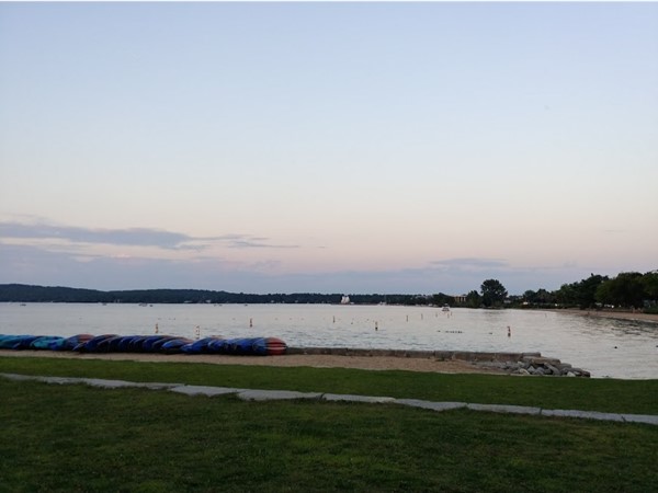A quiet evening on West Bay at Clinch Park in Downtown Traverse City