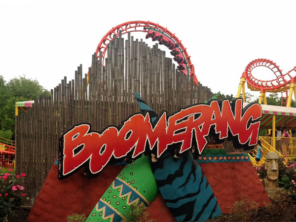 The Boomerang at Worlds of Fun: One of my boys favorite rides