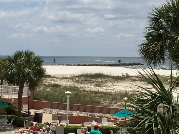Cheeseburger "literally" in Paradise!!  View from the Terrace Cafe at the Perdido Beach Resort