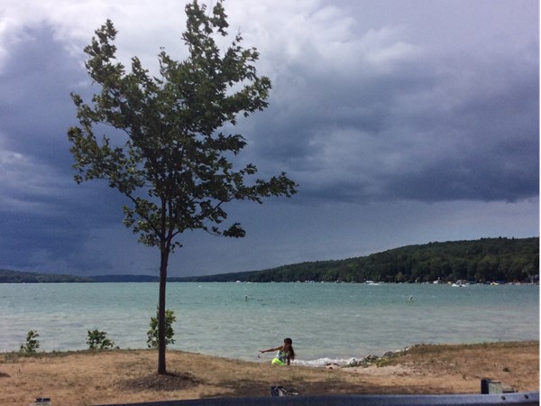 Watching a thunder storm roll in over Walloon Lake 