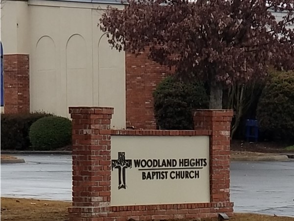 Woodland Heights Baptist Church, located across the street from Mallard Crossing