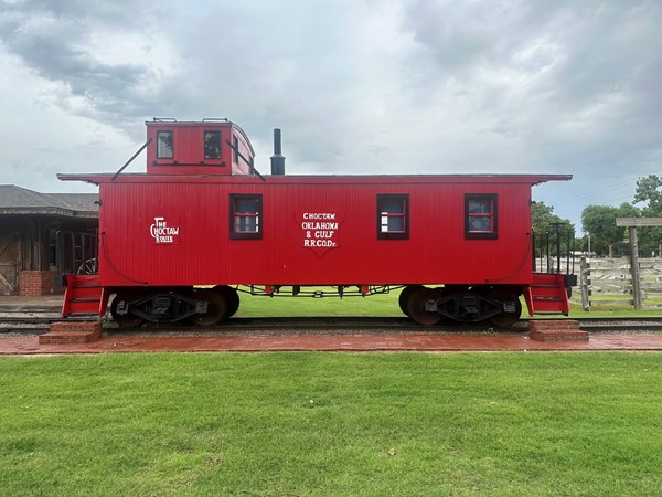 Red caboose at Elk City Museum 